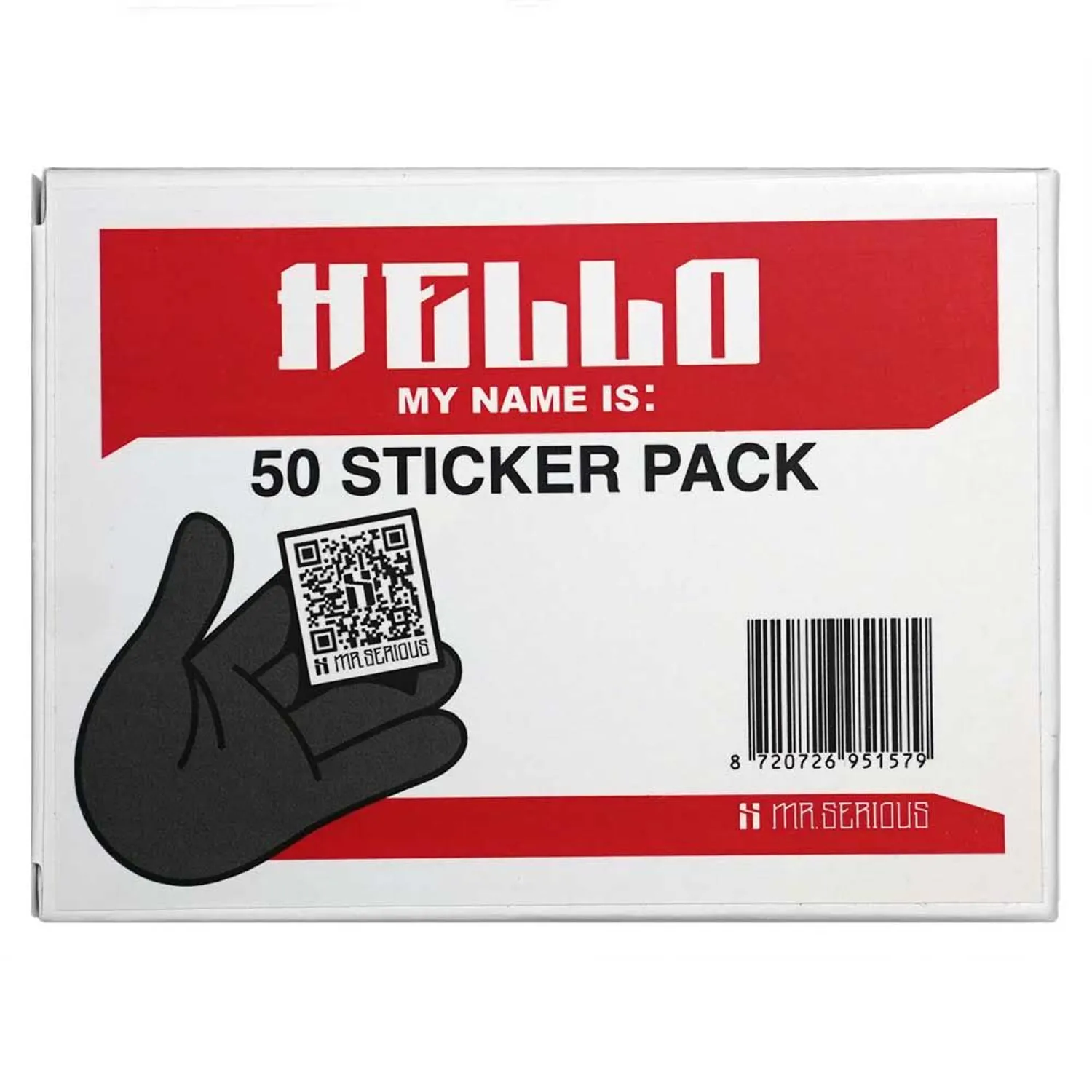 Hello my name is: 50 Sticker Pack - Mr. Serious