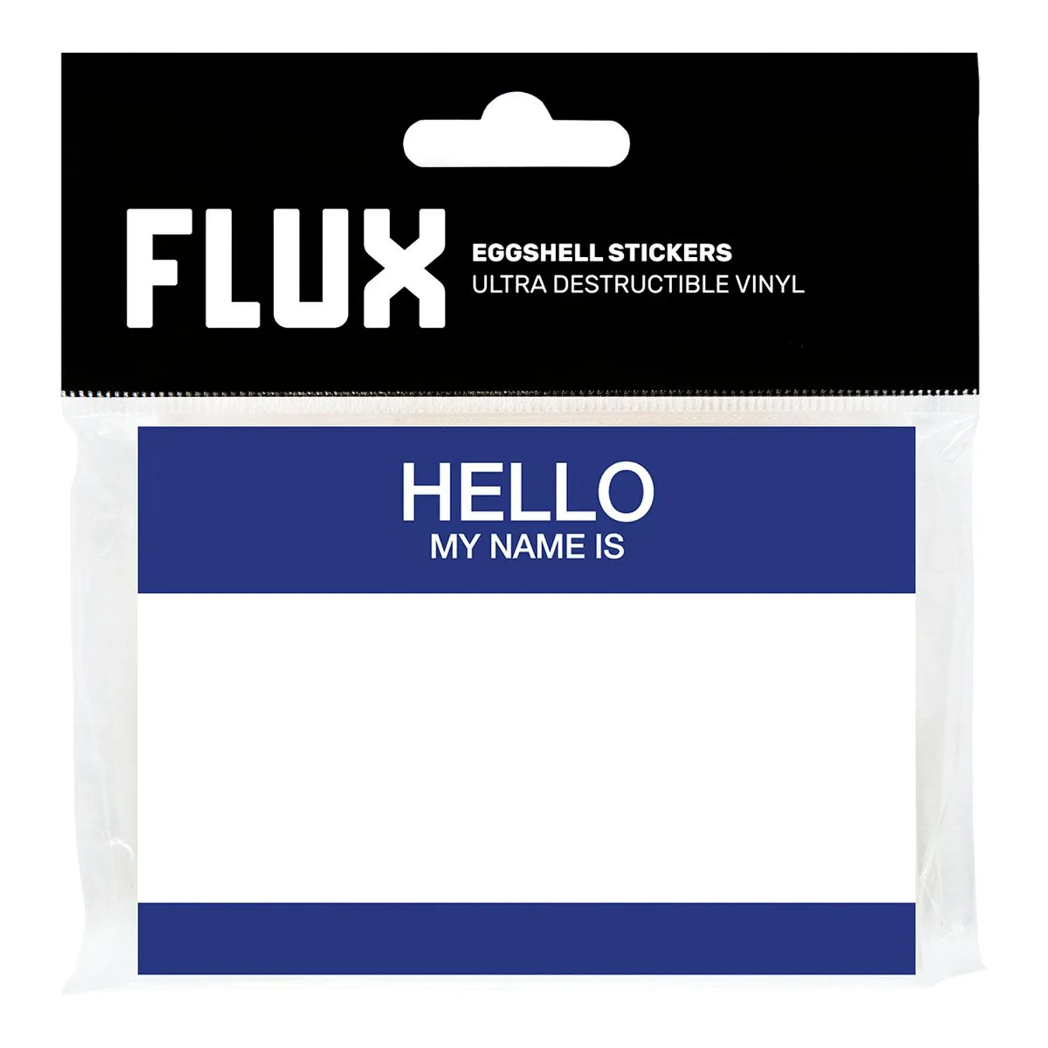 FLUX Eggshell Stickers 50 pcs Hello my name is Blue