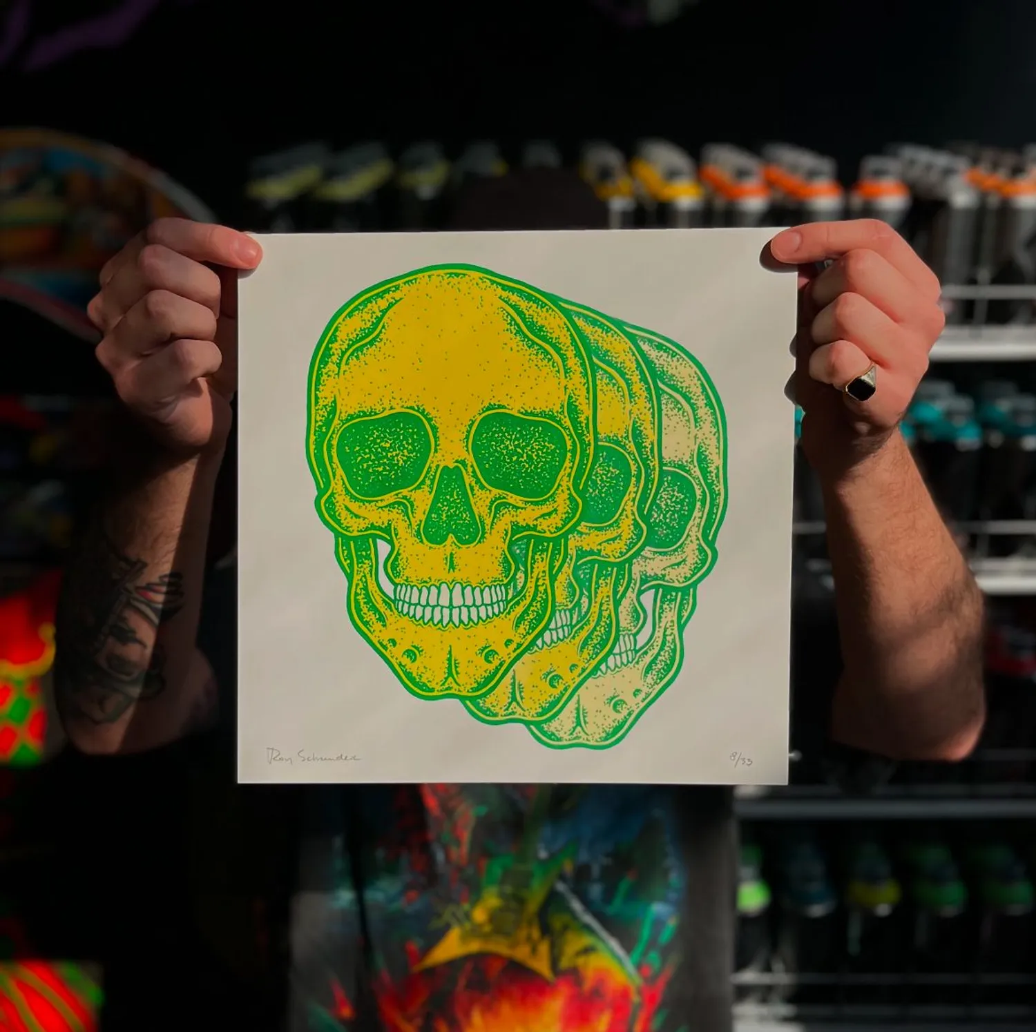 3 Skulls - Riso Print