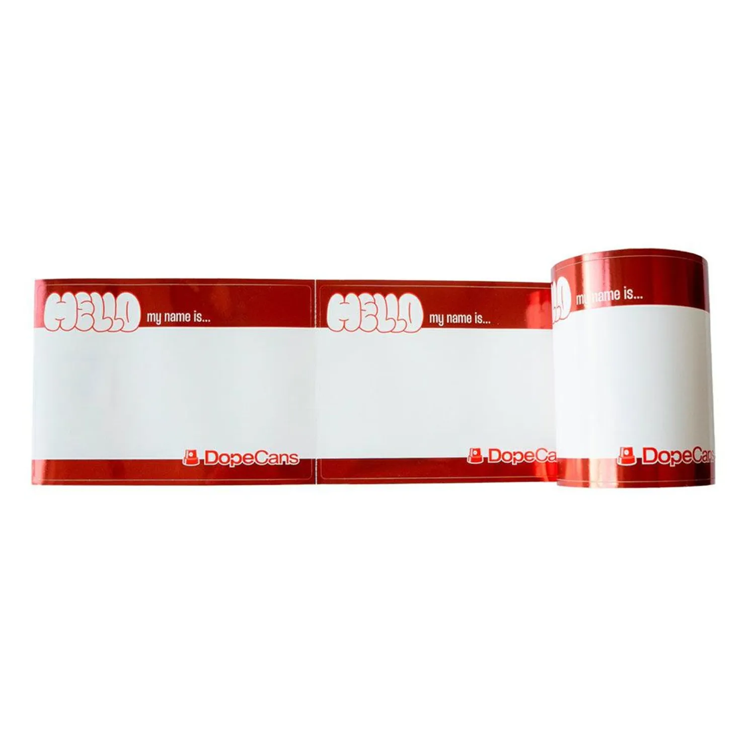 Hello My Name Is - Red Metallic - 100-pcs - Dope Cans