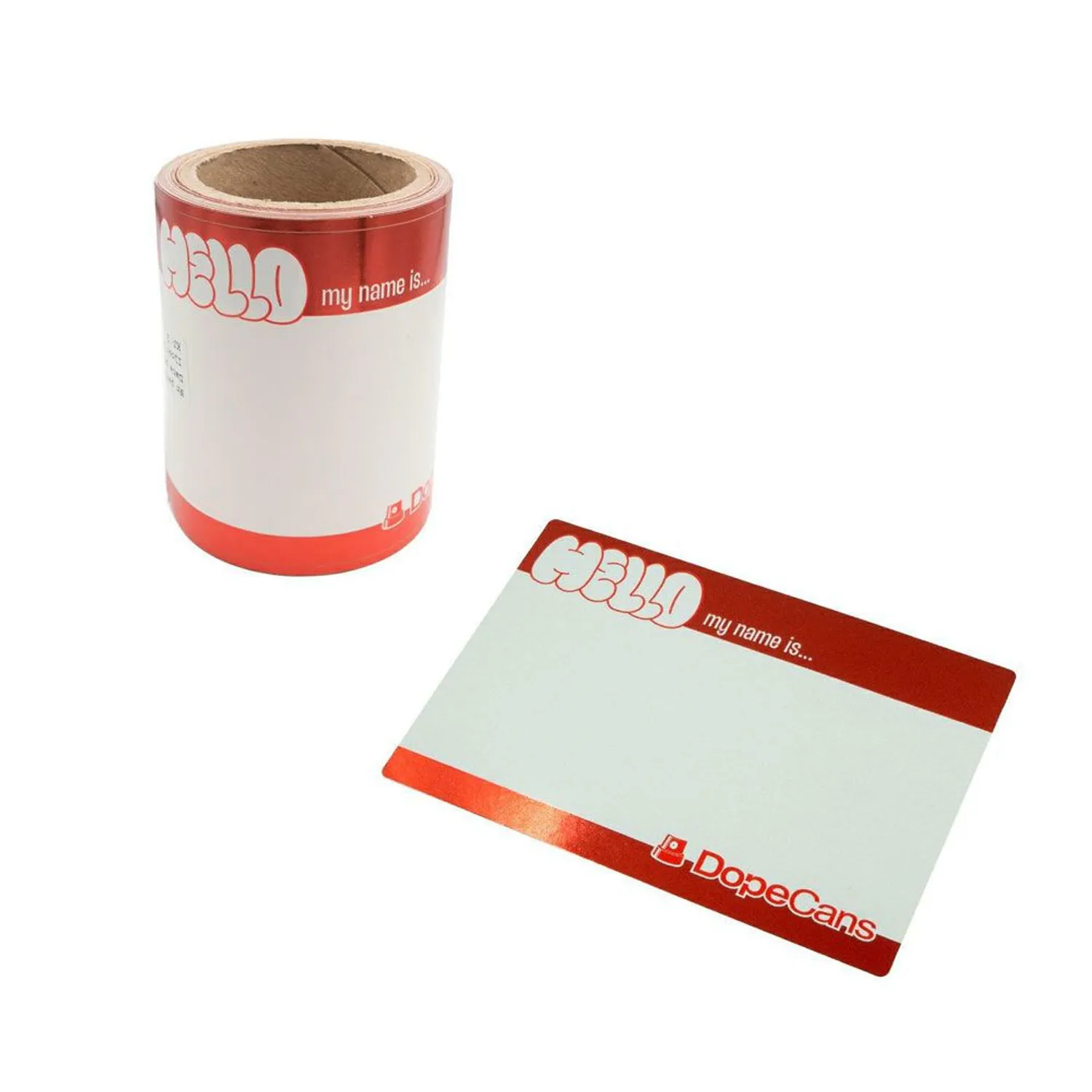 Hello My Name Is - Red Metallic - 100-pcs - Dope Cans