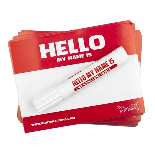 Hello My Name is Stickers - Red - Montana Cans