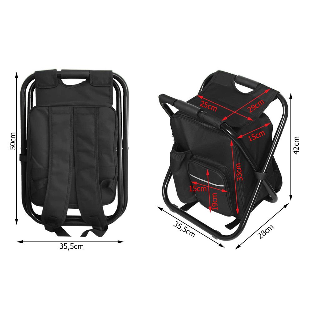 Foldable Chair backpack Black