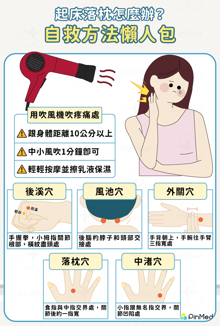 起床脖子好痛！落枕怎麼辦？熱敷、吹風機搭配穴位快速治療