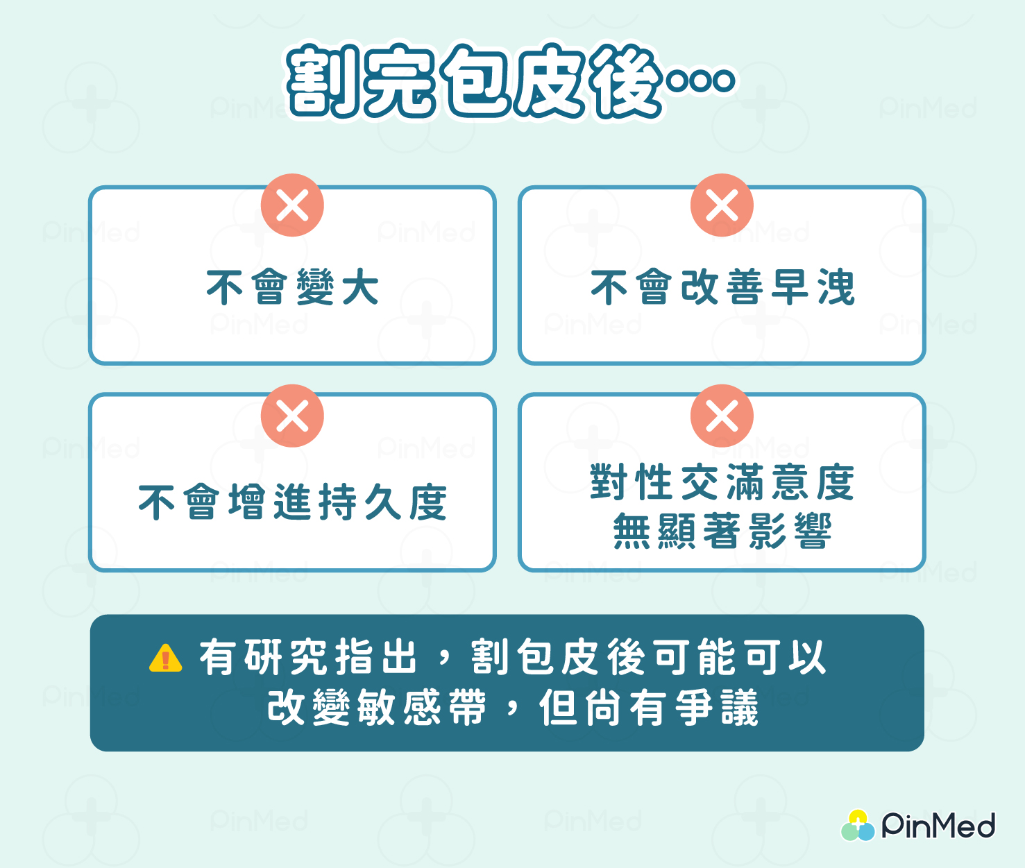 割包皮後對性功能幾乎沒有影響。不要妄想能變大、變久了！