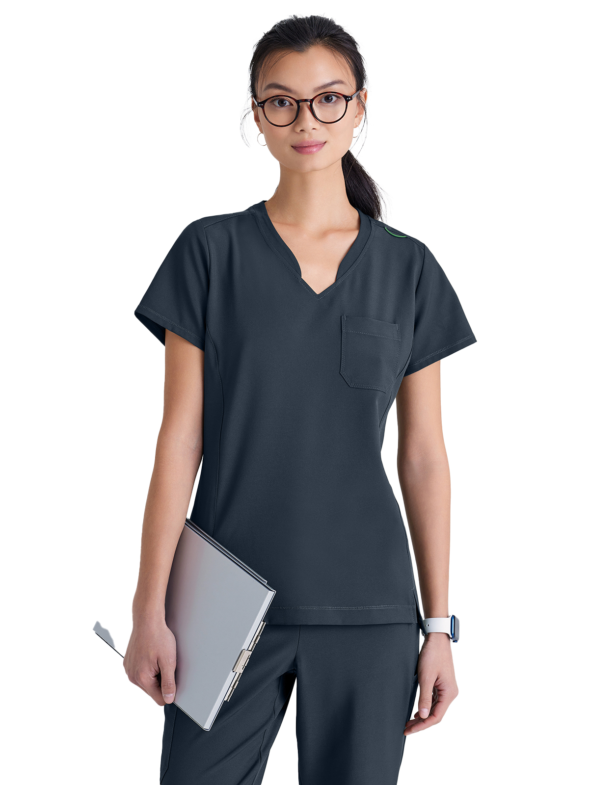 Grey's Anatomy Evolve Stretch - Women's One-Pocket Banded V-Neck Sway Scrub Top