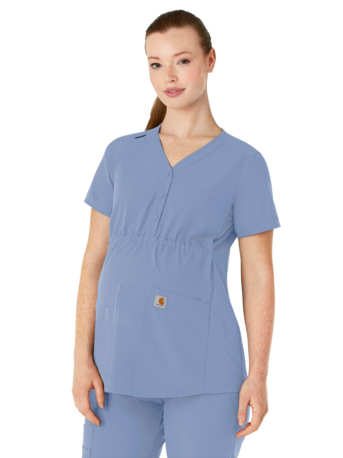Carhartt Scrubs Force Essentials Women's Four-Pocket Henley Maternity Top