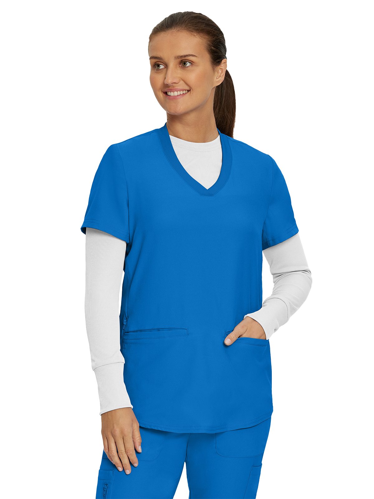 Landau - Forward - Women's One-Pocket Long-Sleeve Crew Neck Underscrub Tee