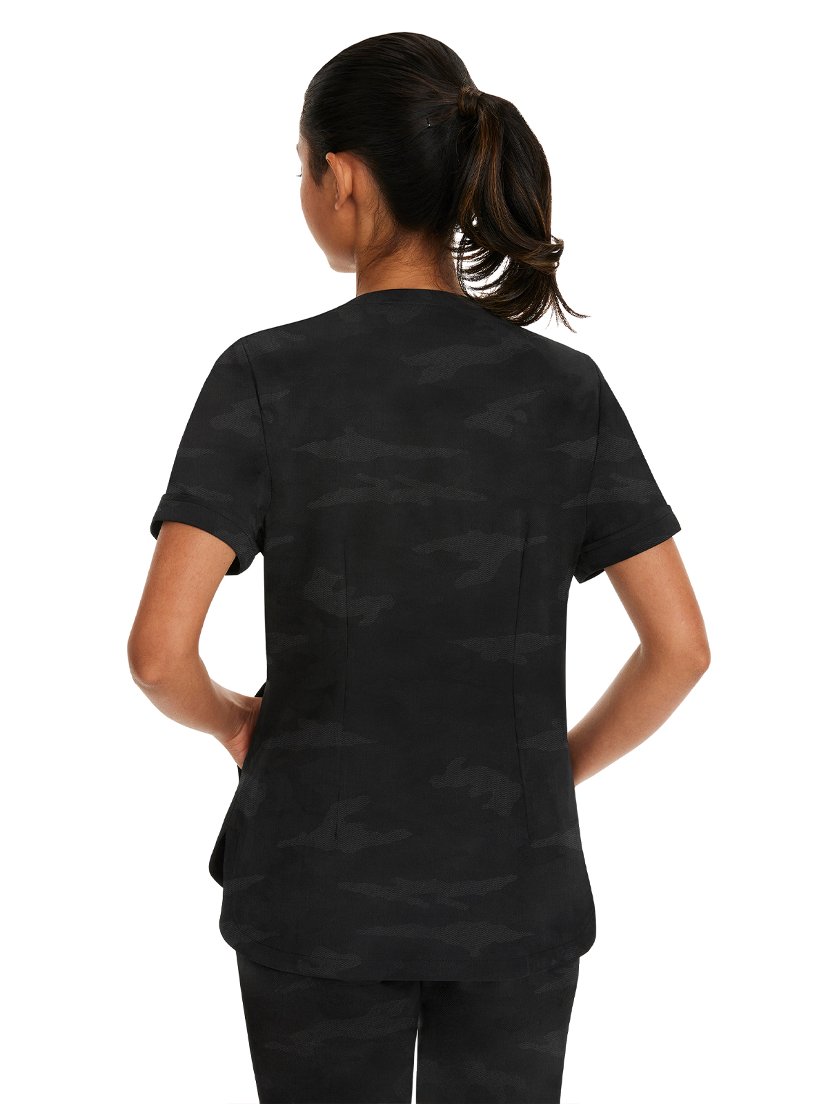 Healing Hands - HH PL Jacquard - Women's 2-Pocket Joy Camo V-Neck Top