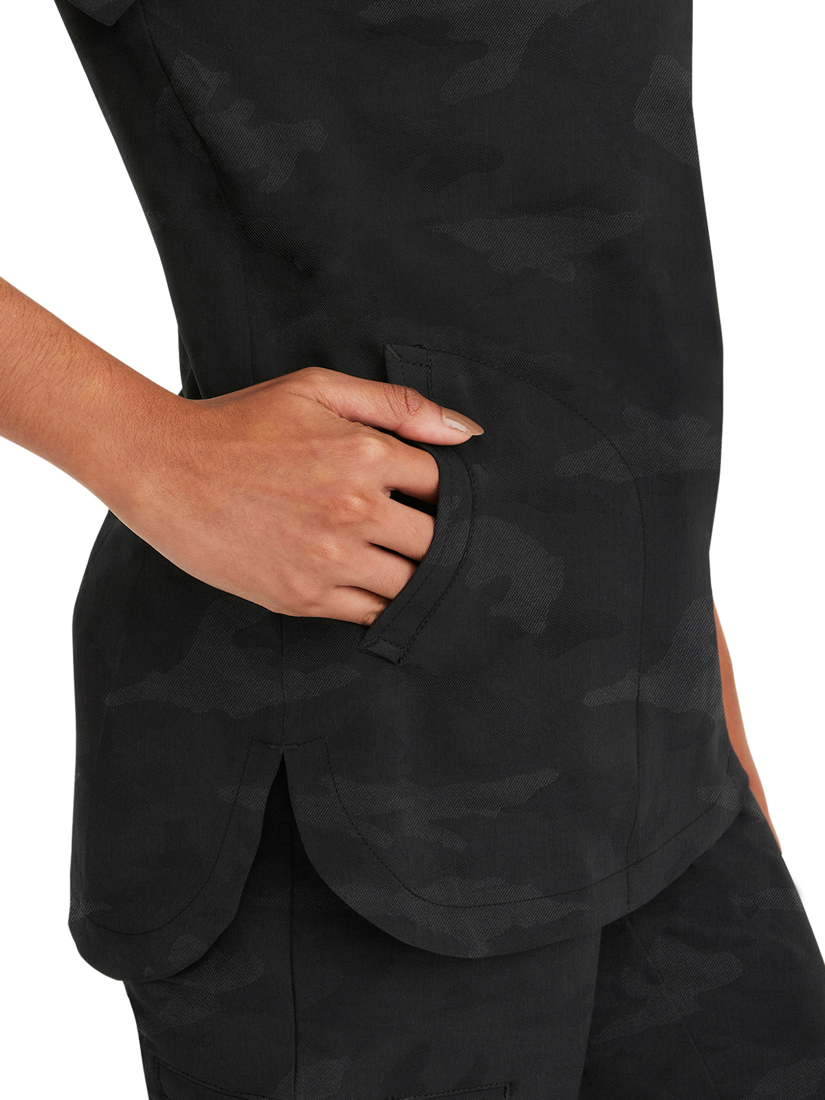 Healing Hands - HH PL Jacquard - Women's 2-Pocket Joy Camo V-Neck Top