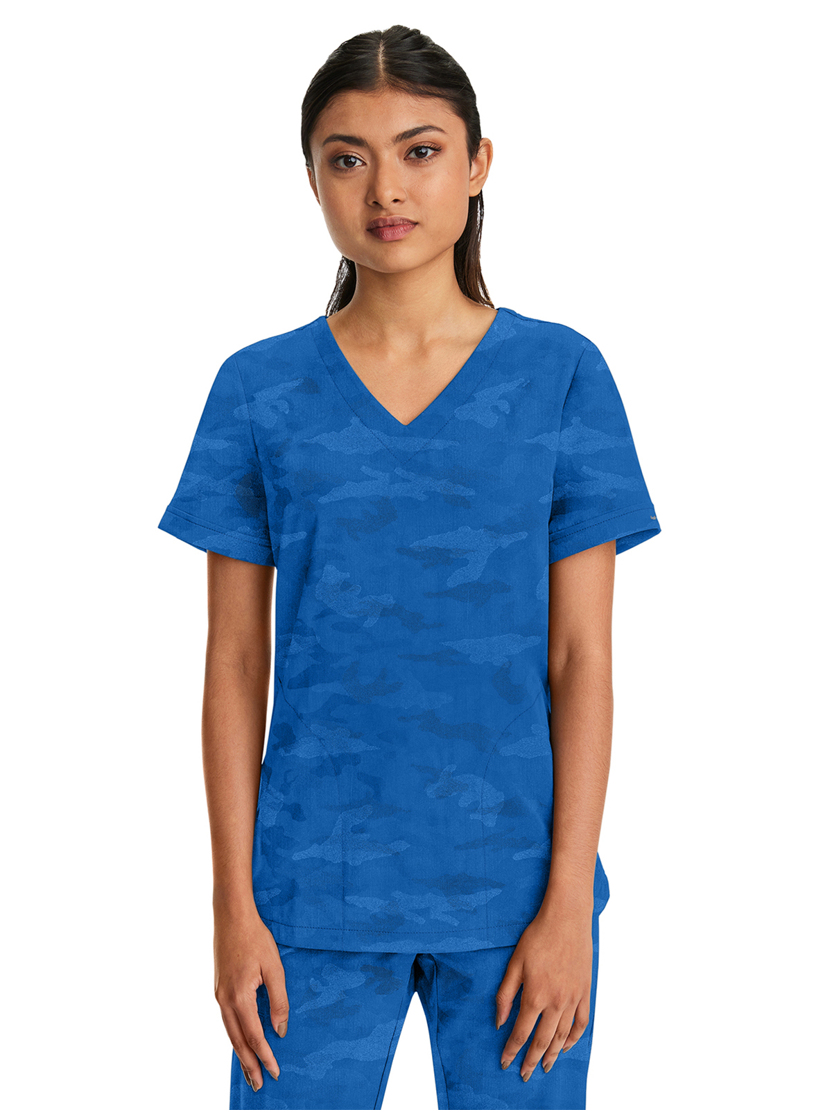 Healing Hands - HH PL Jacquard - Women's 2-Pocket Joy Camo V-Neck Top