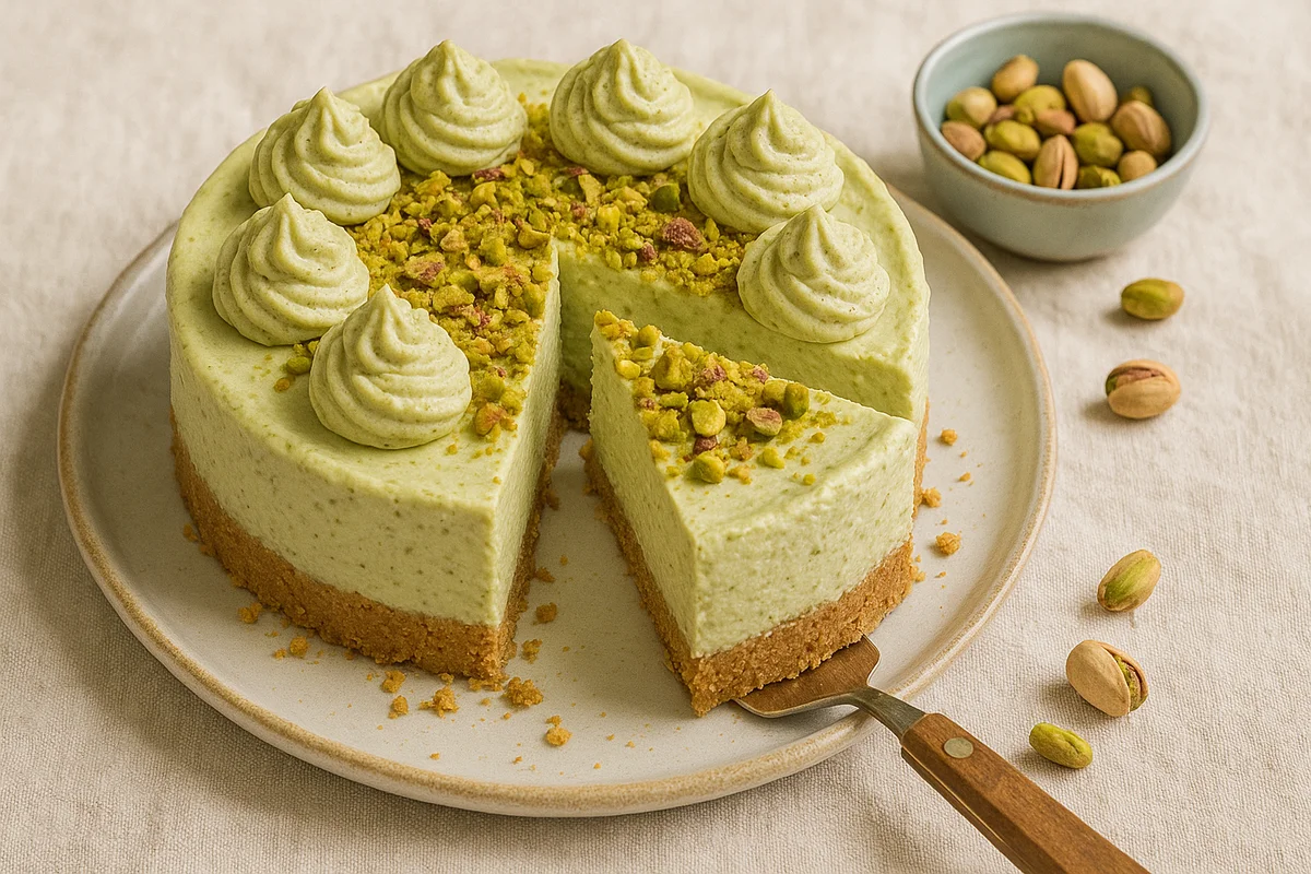 Pistache Baked Cheesecake