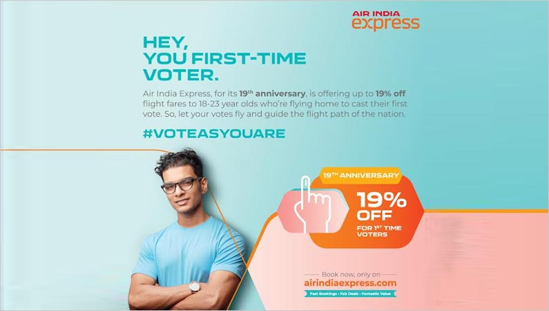 Air India Express launches #voteasyouare campaign
