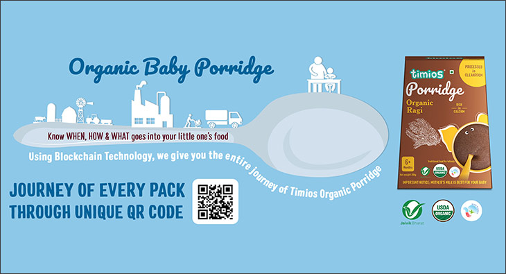 FMCG startup Timios partners with blockchain platform TraceX to offer end to end traceability for its porridge range for babies