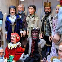 Group of wooden fairy marionettes