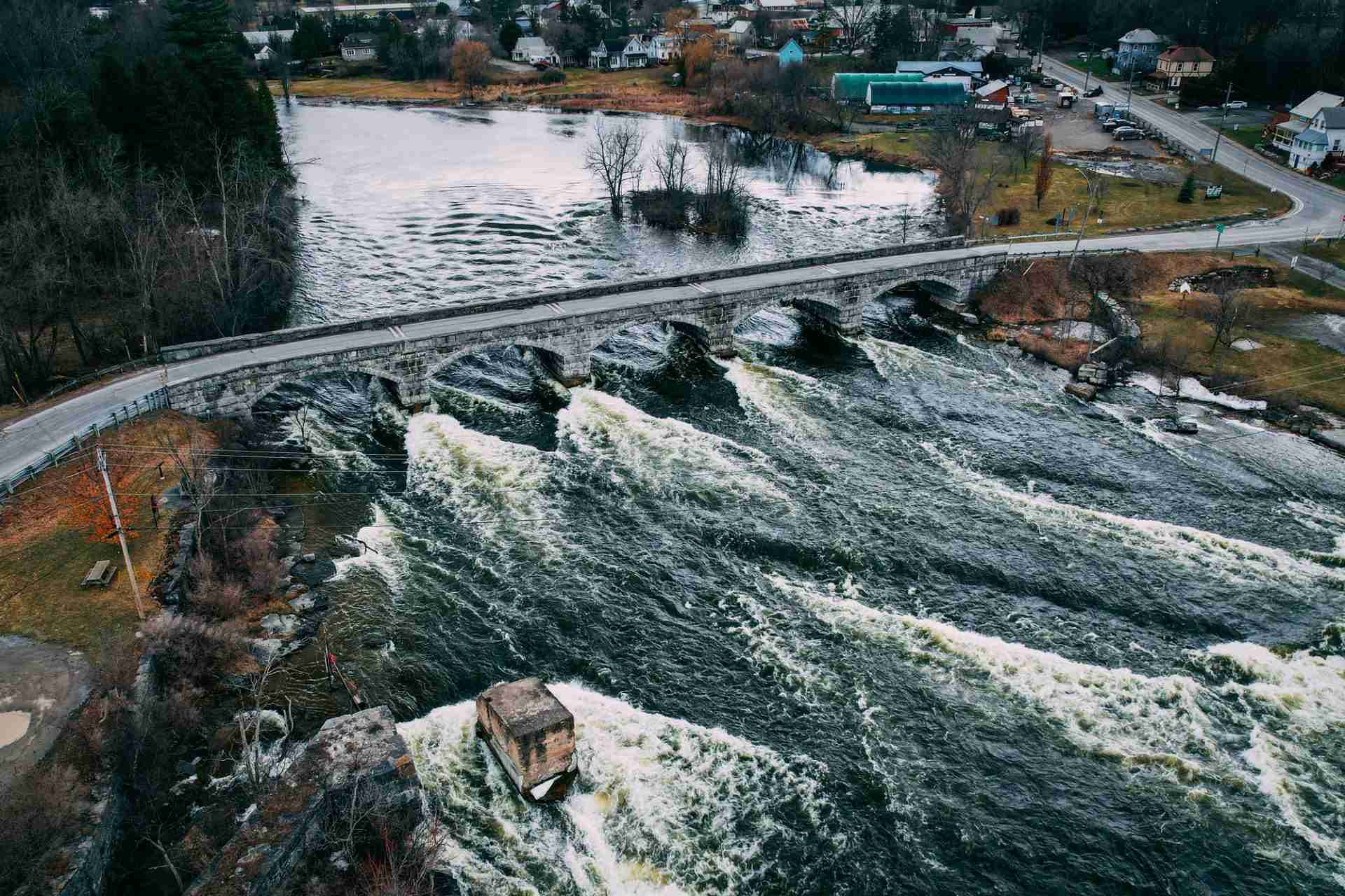 Aerial View of Pakenham 5 Span Stone Arch Bridge-Photo by Shawn M. Kent