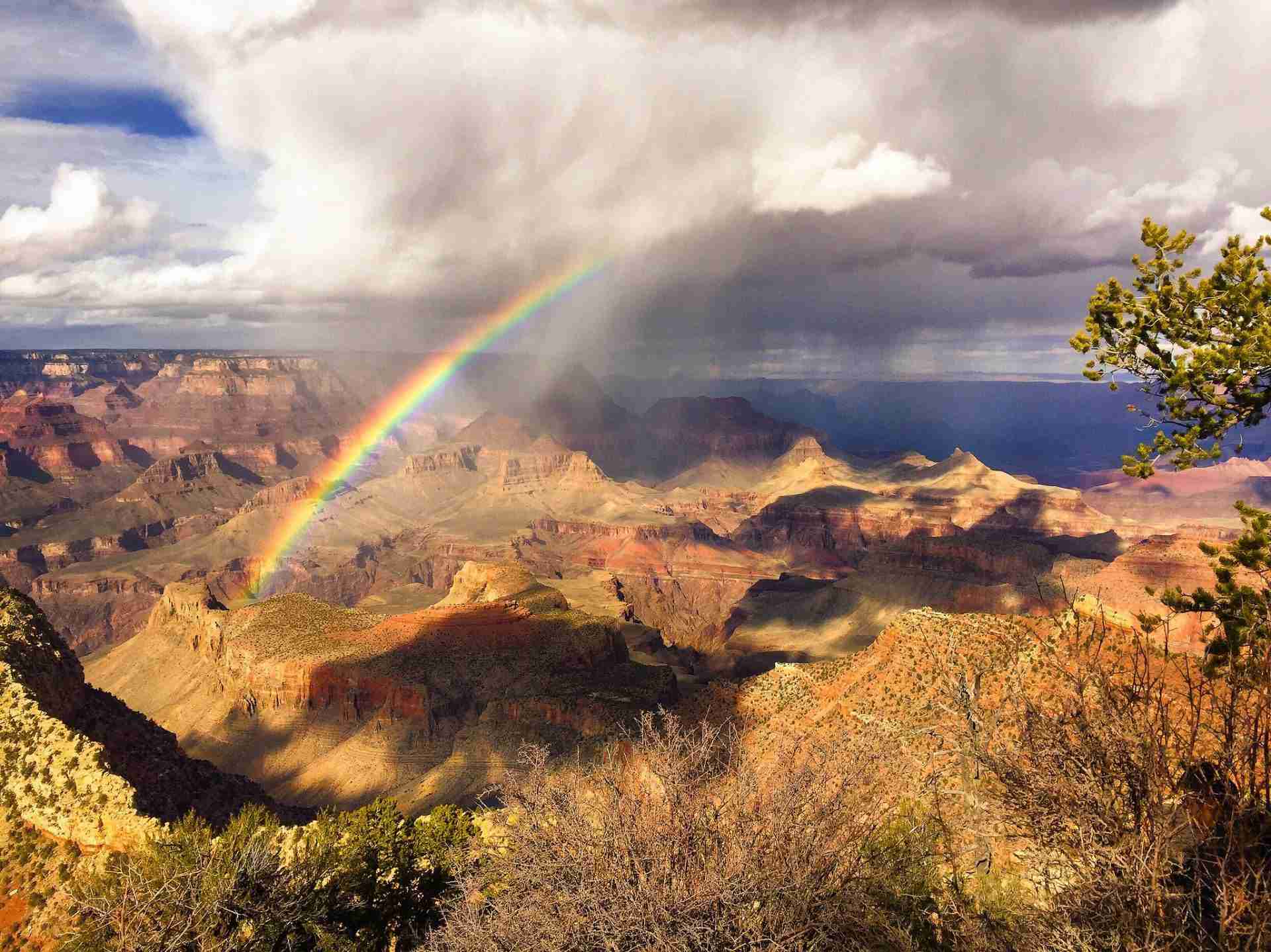 Rain and Rainbow in the Grand Canyon-Photo by Nate Loper