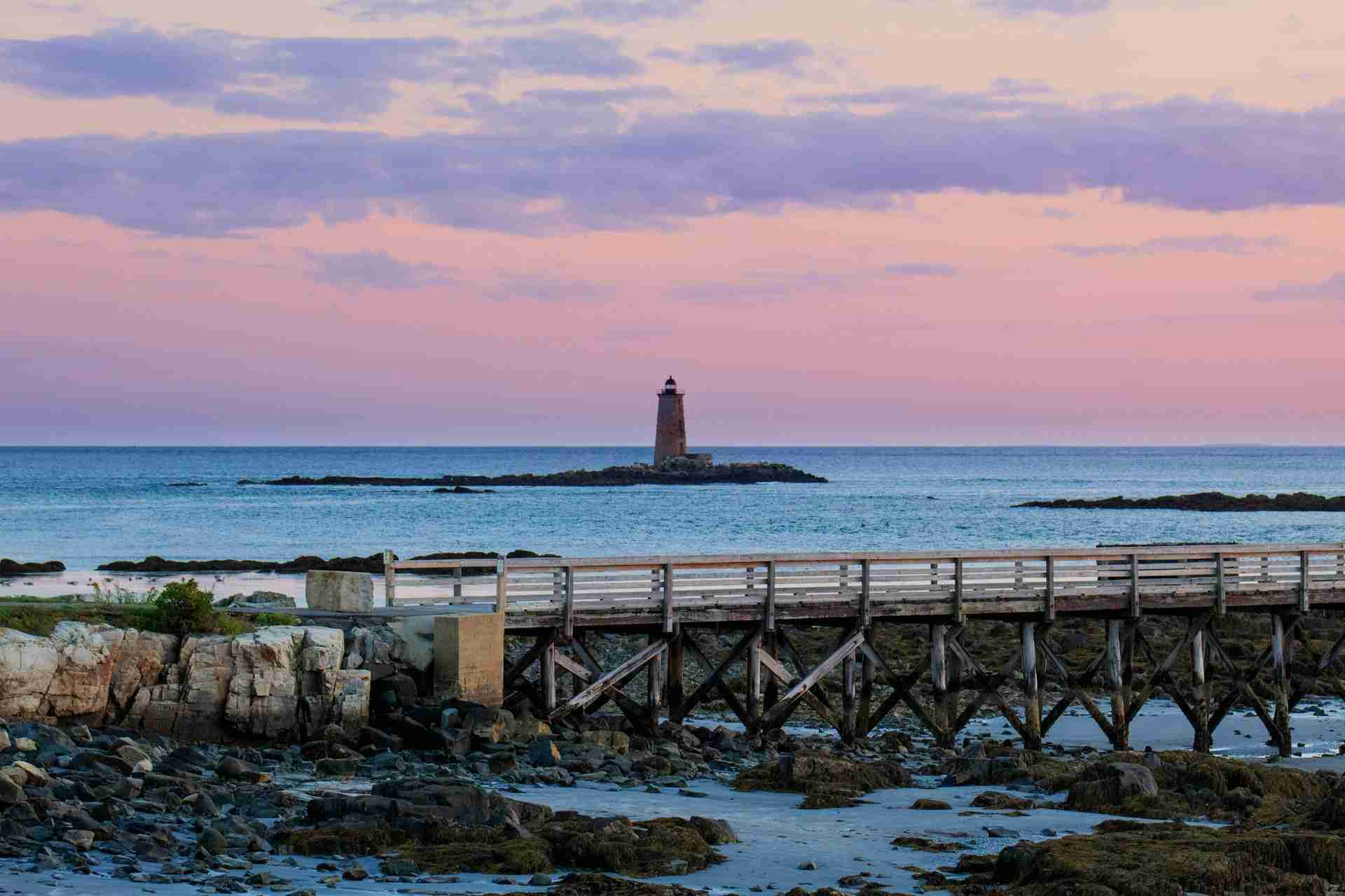 Whaleback Light Observation Point and Fort Foster Park Pier by Peregrine Photography