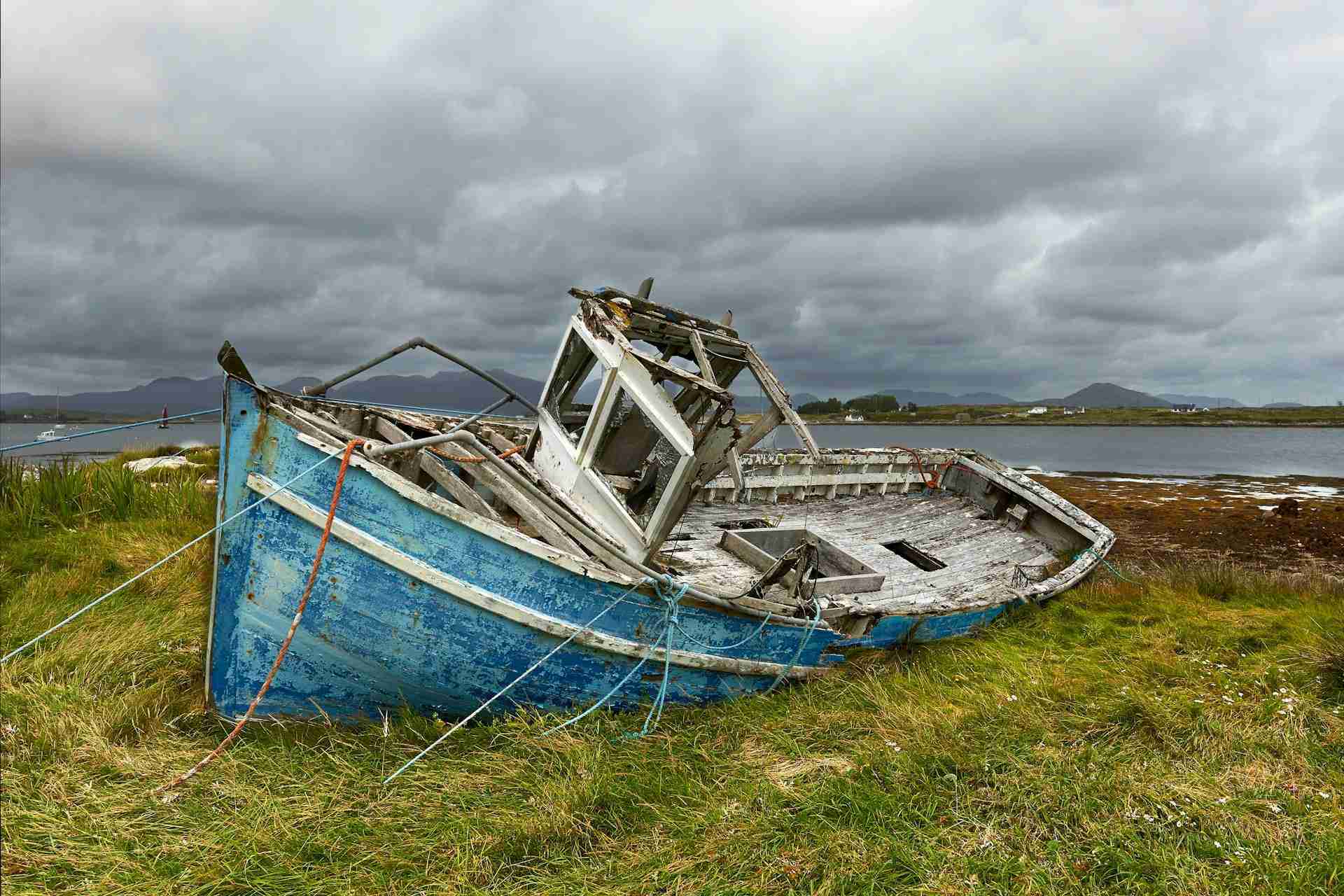 Roundstone Abandoned Fishing Boat by Xavier von Erlach