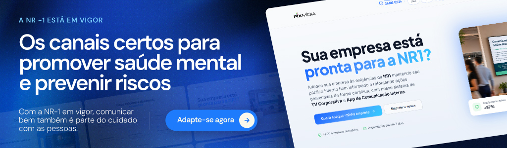 Banner clicável que redireciona à página sobre a NR-1 e o uso de tecnologia para abordar aspectos da gestão de riscos psicossociais