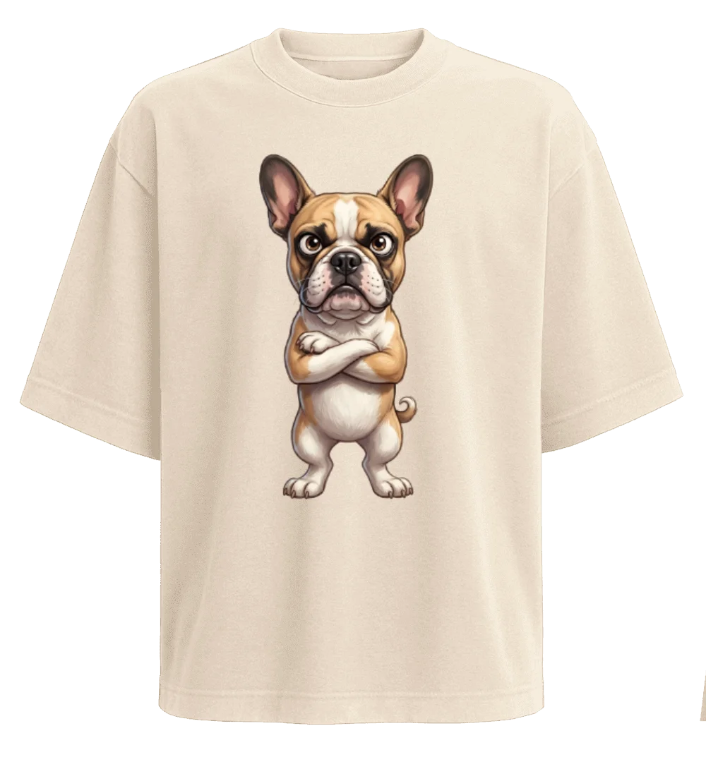 Polera Oversize - Bulldog Francés Enojado