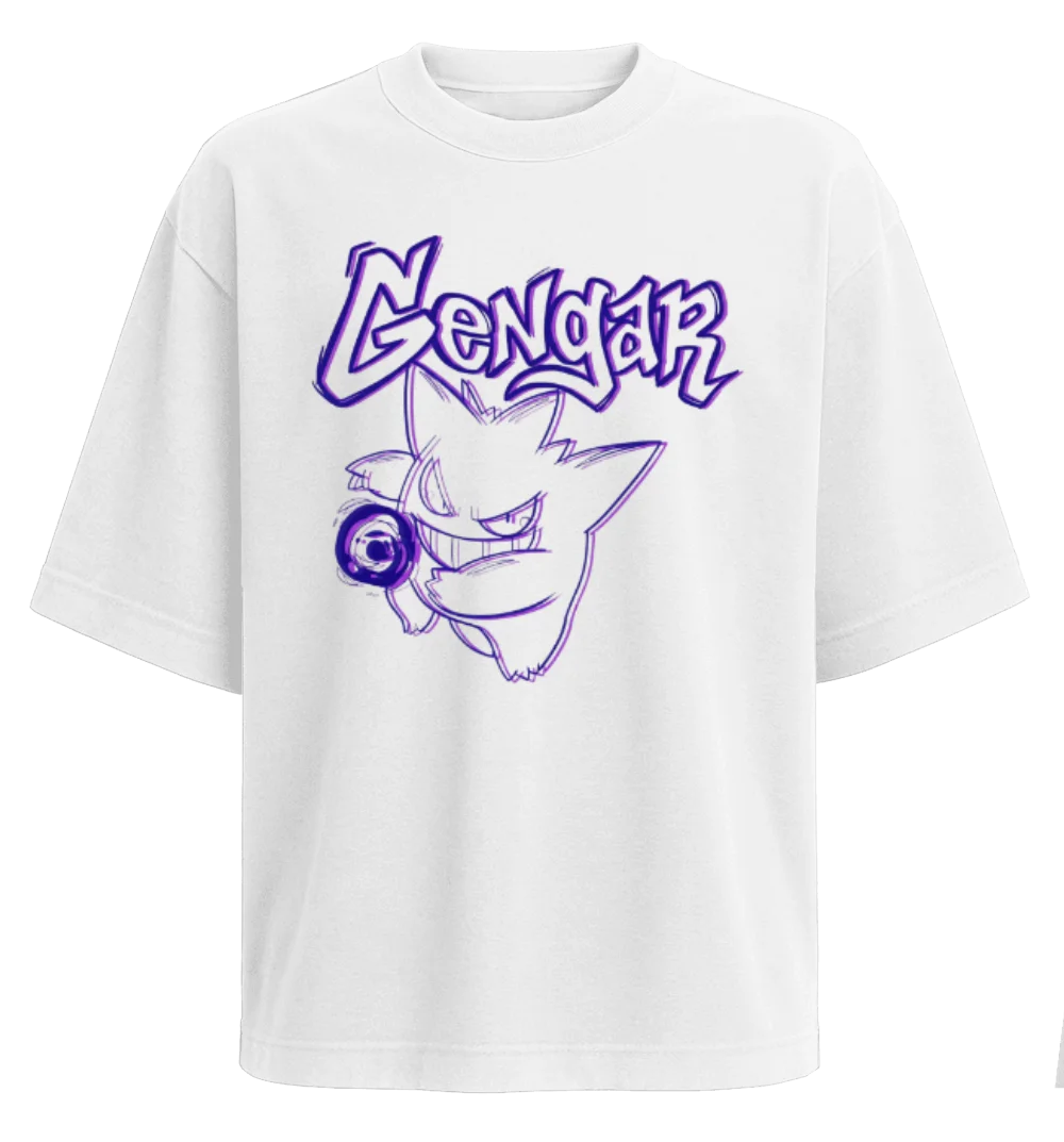 Polera Oversize - Gengar white
