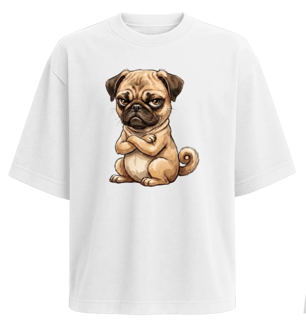 Polera Oversize - Pug white