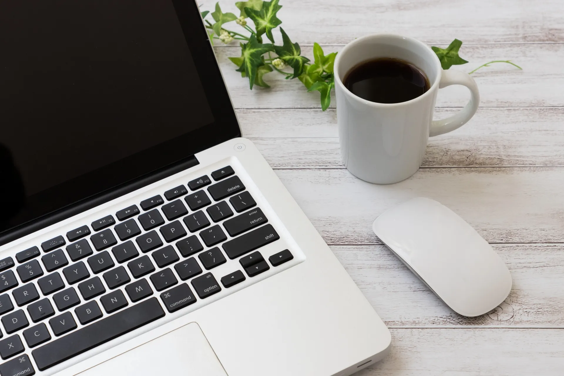 Laptop and coffee