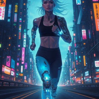 Art in the style of Cyberpunk Anime