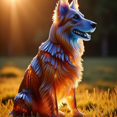 Art in the style of Glowing Crystal