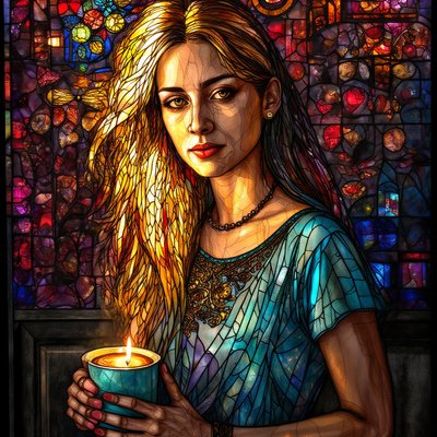 Art in the style of Stained Glass