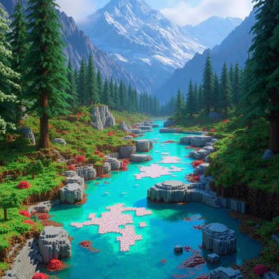 Art in the style of 3D Voxels