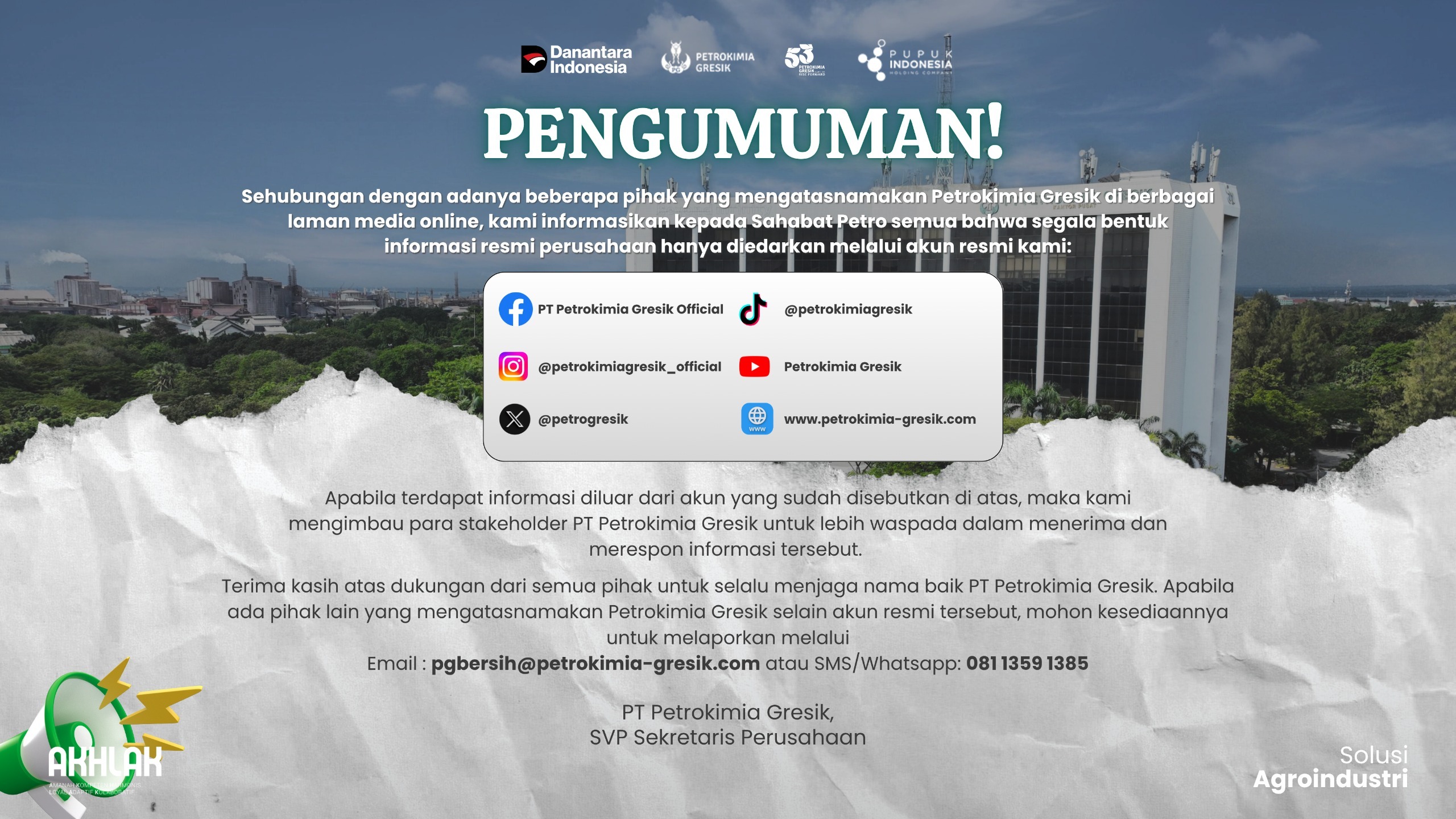 Pengumuman Akun Palsu