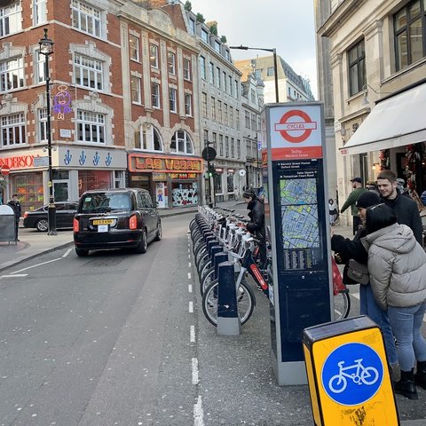 Santander Cycles: Wardour Street, Soho