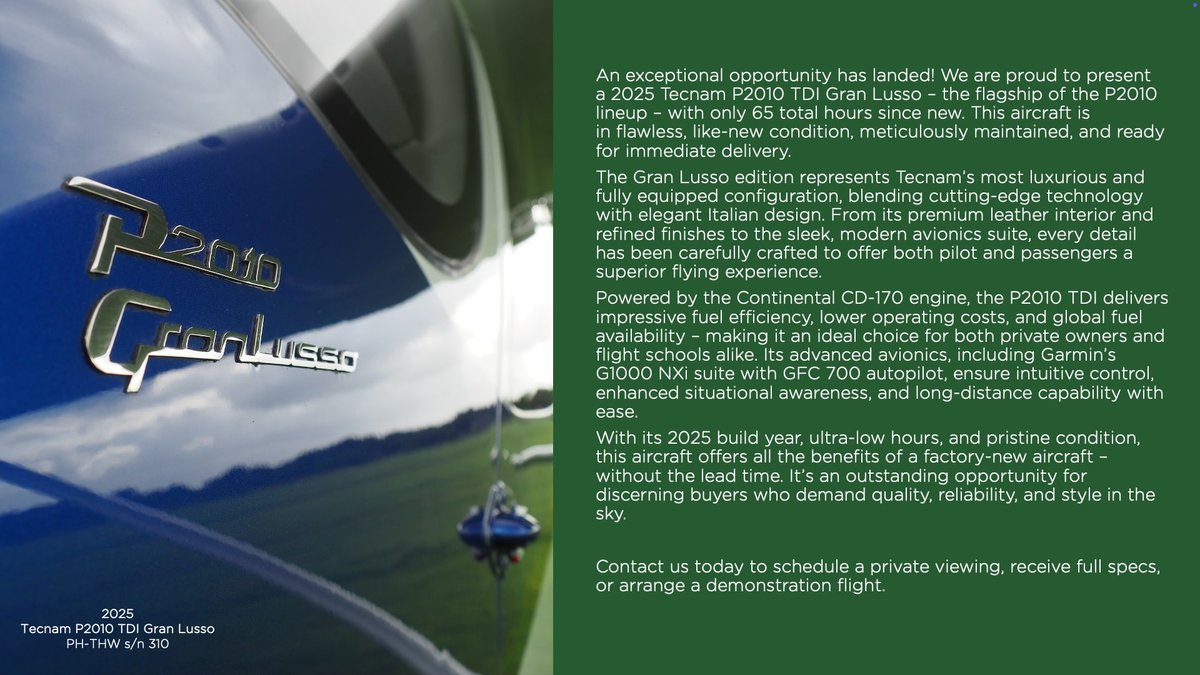 2025 Tecnam P2010 TDI Gran Lusso photo 2