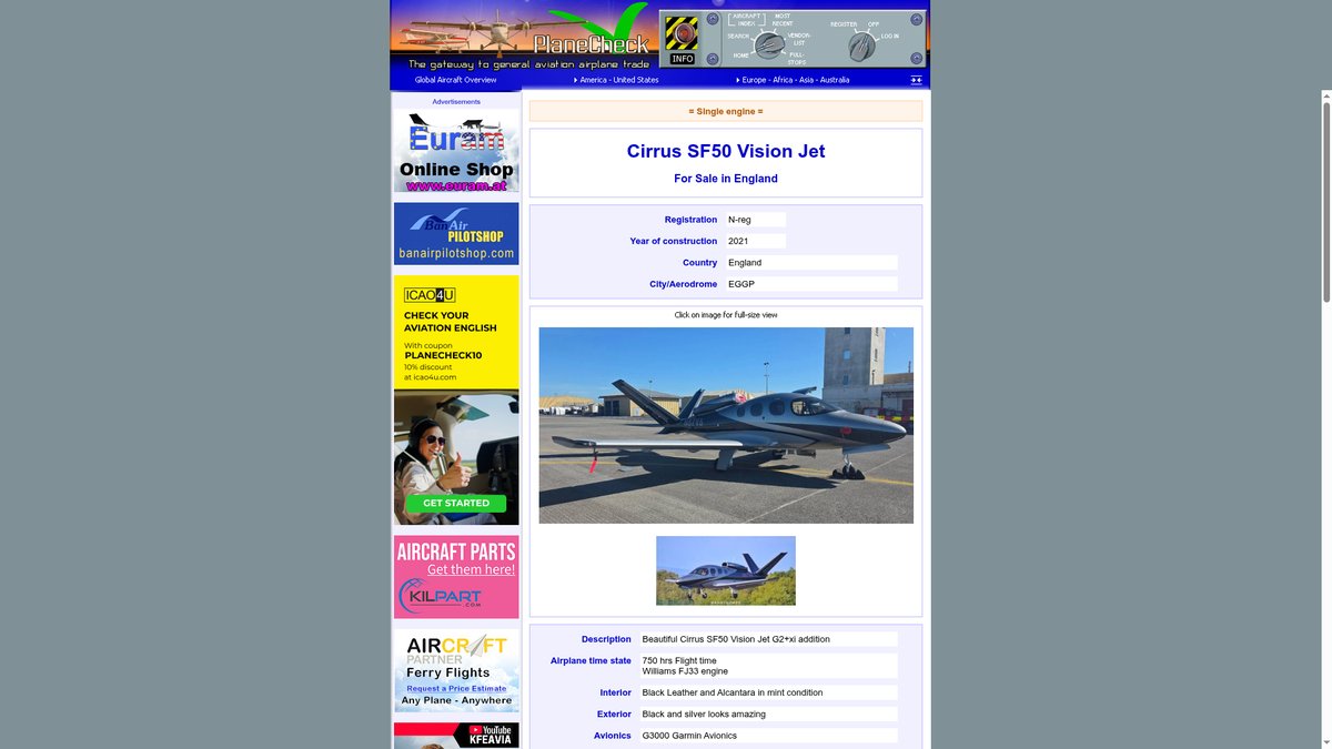 Cirrus SF50 Vision Jet