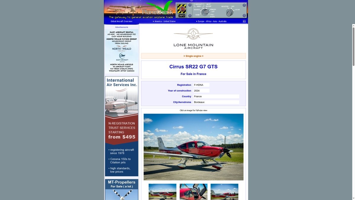 Cirrus SR22 G7 GTS