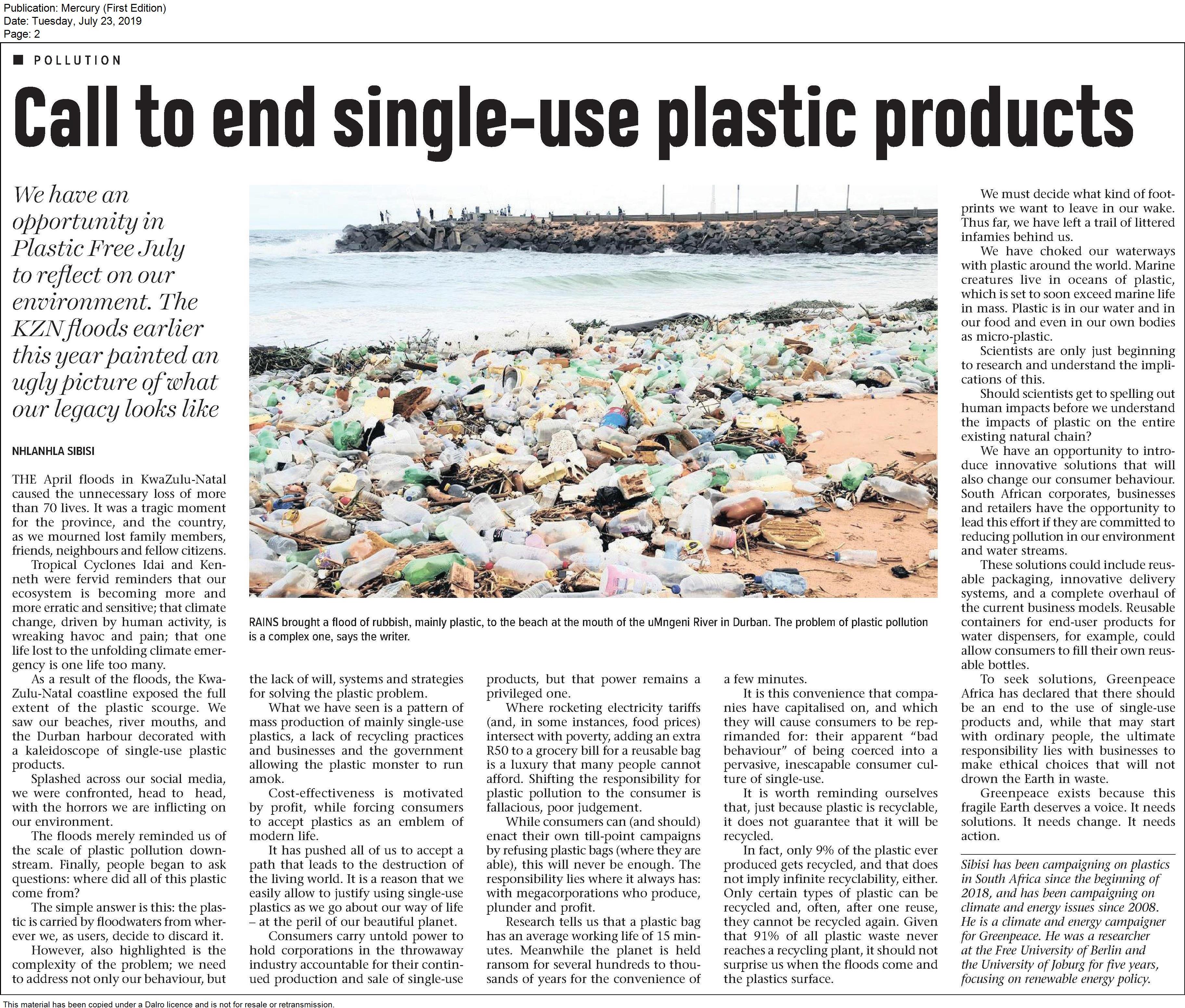 The plastic tragedy demands an end to single-use plastic ...