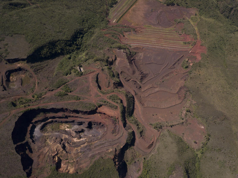 Barragem desativada na comunidade de Casa Branca, em Brumadinho.