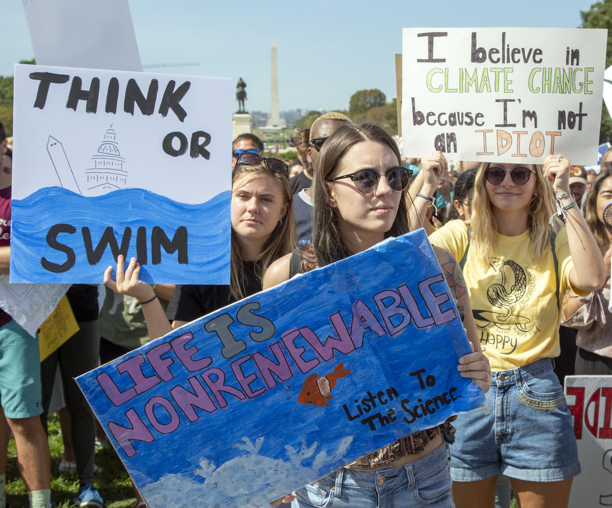 Global Climate Strike in Washington DC. © Tim Aubry / Greenpeace