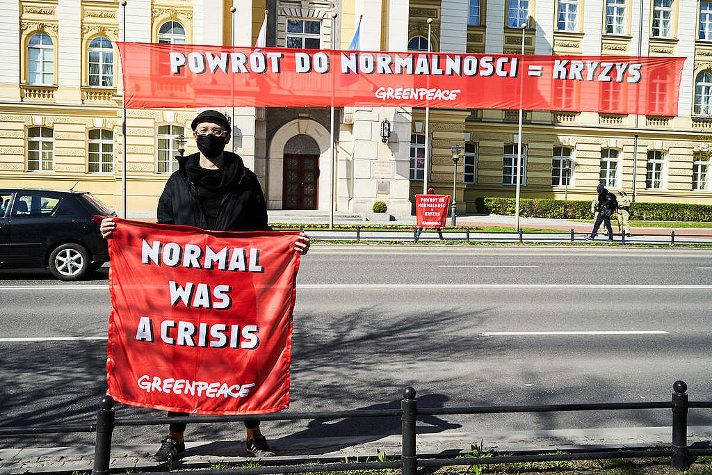 Protest at Prime Minister's Office in Warsaw