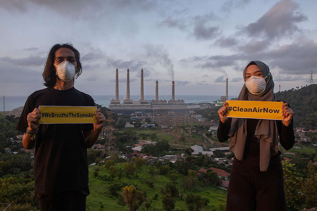 Clean Air Now Photo Op in Banten. © Rendra Hernawan / Greenpeace