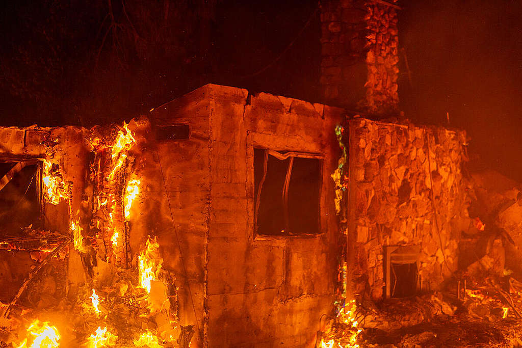 California Pine Canyon Lake Fire. © David McNew / Greenpeace