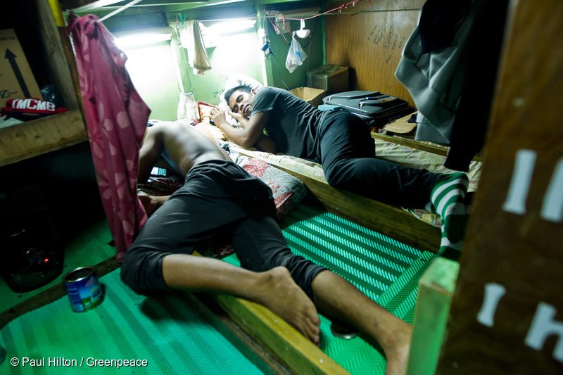 Fishermen Sleep Onboard a Taiwanese Longliner in Samoa