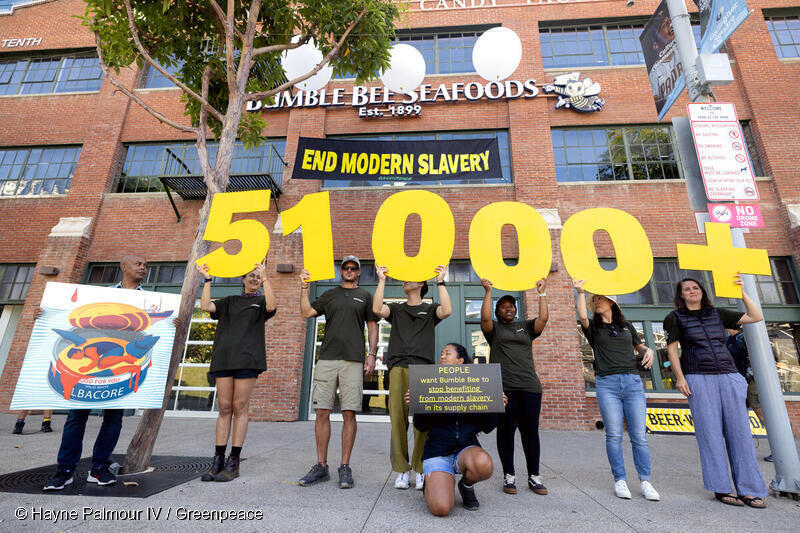 Arctic Sunrise Delivers Bumble Bee Petition