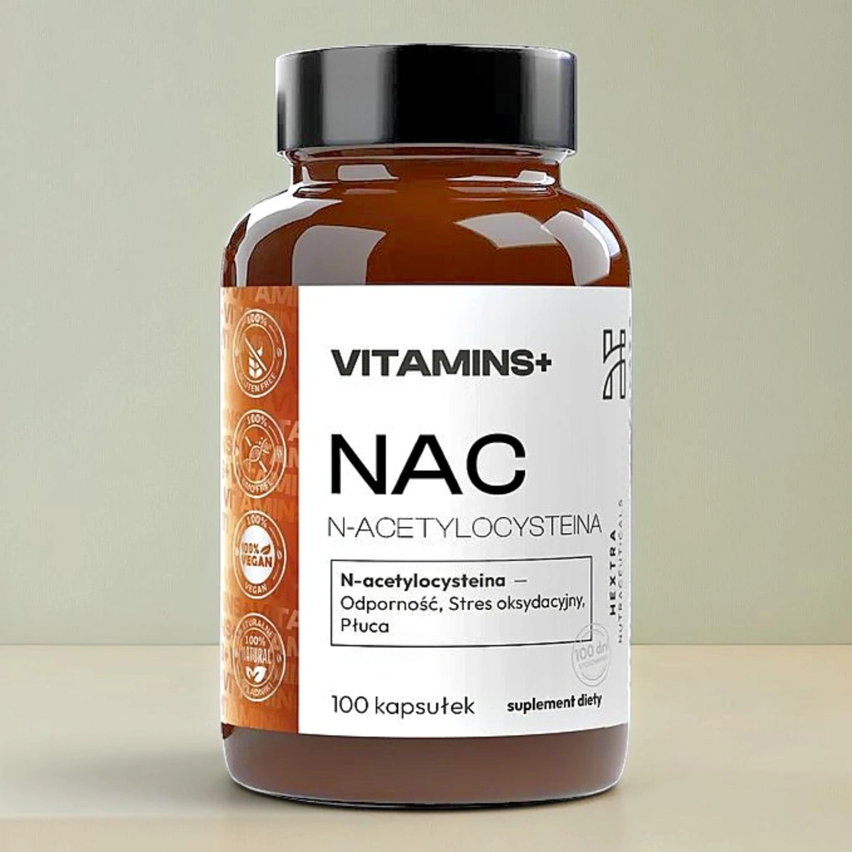 NAC N-acetylocysteina 500mg x 100kaps. Odporność, Stres oksydacyjny, Płuca