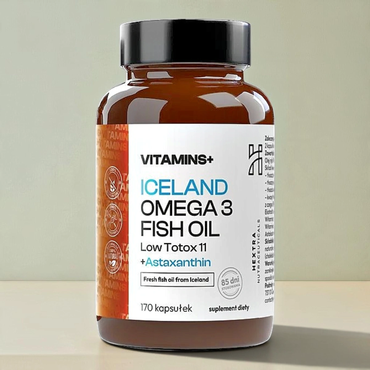 Omega 3 Olej Rybi Icelandic Low Totox <11 + Astaxanthin 160 kaps.