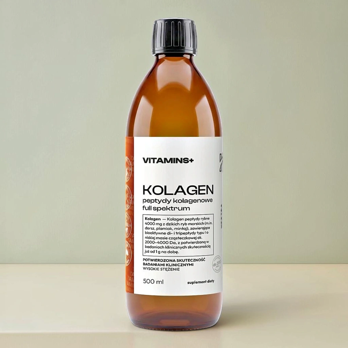 Kolagen rybi full spektrum, 500 ml - pomarańczowy | Hextra