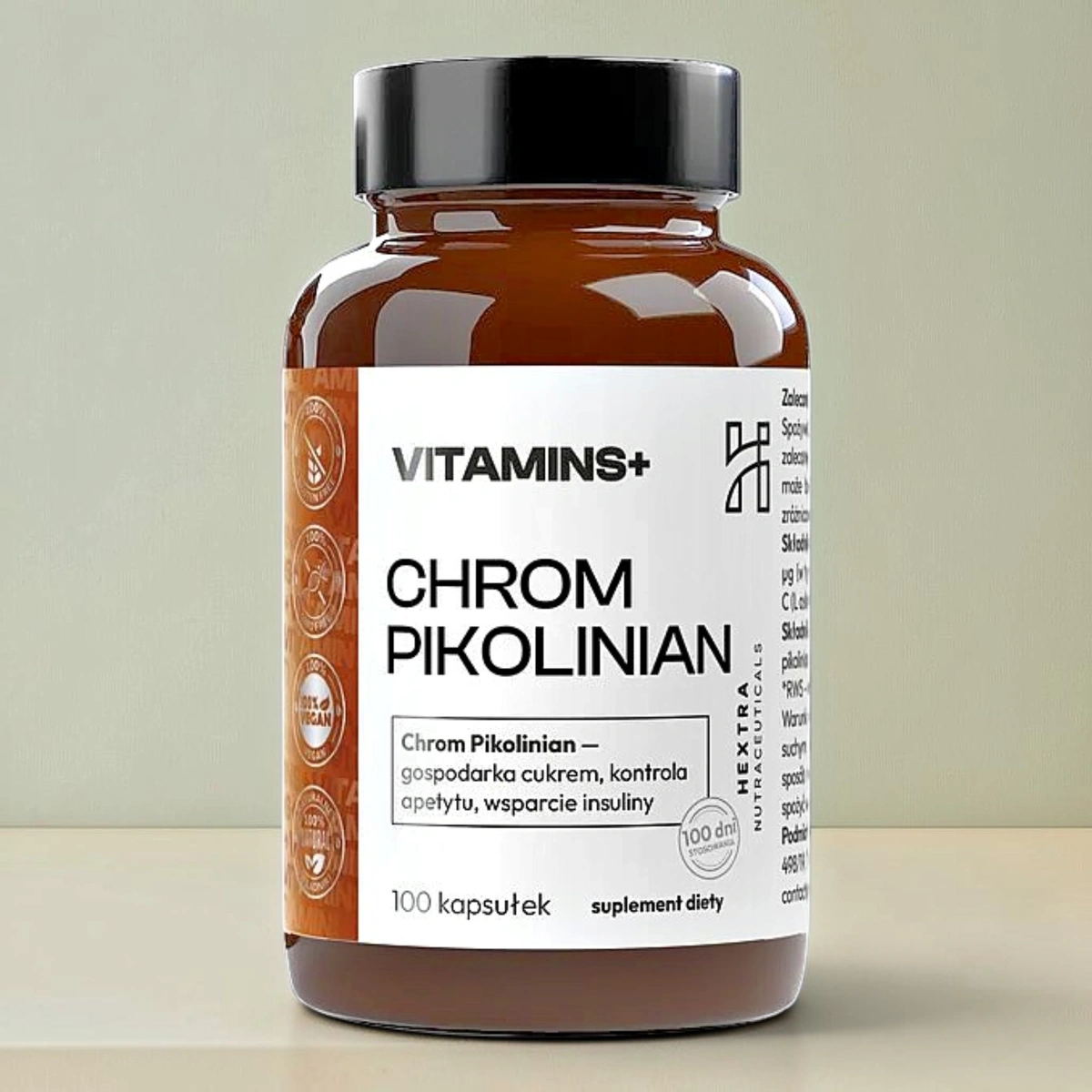 CHROM PIKOLINIAN + WITAMINA C - 100 kapsułek