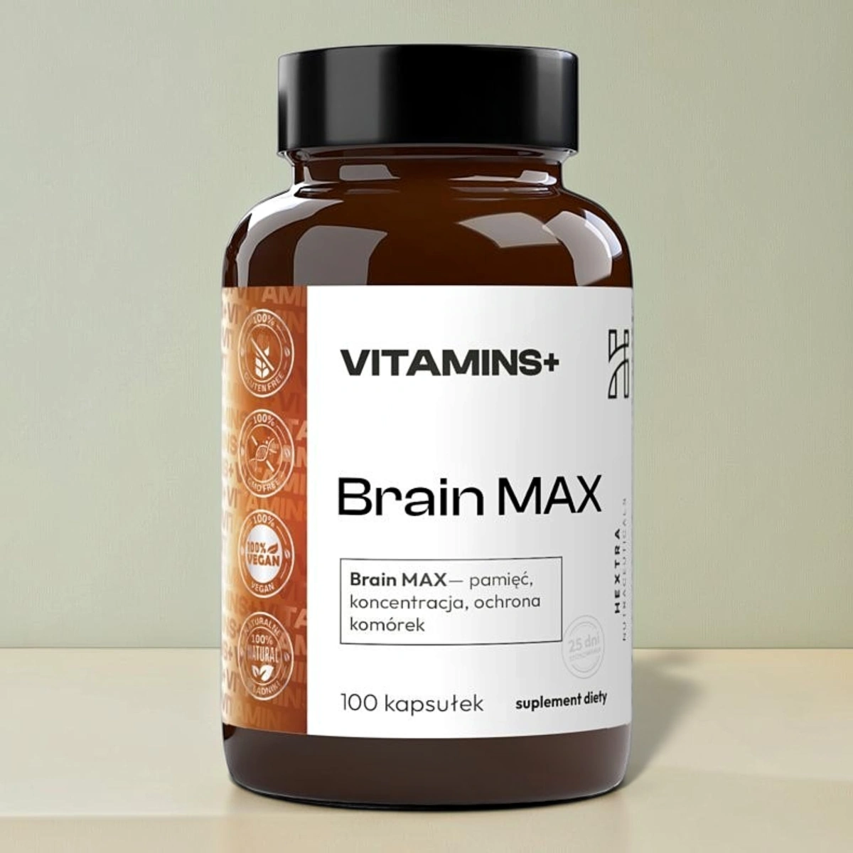 Brain MAX - 100 kapsułek - pamięć, koncentracja, ochrona komórek